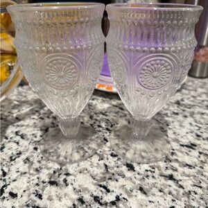 Pioneer Women Glass Goblets, Cups, & Pitcher